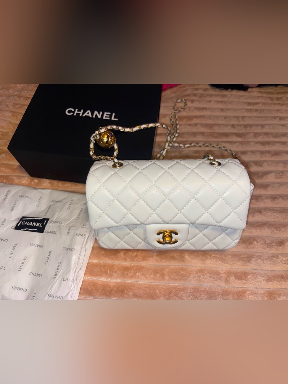 White Chanel Quilted Shoulder Bag